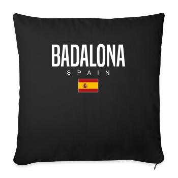 Badalona, Spain - Sofa pillowcase 17,3'' x 17,3'' (45 x 45 cm) - black - Front