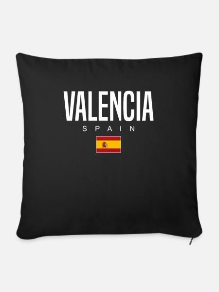Valencia Spanien - Sofakissenbezug 45 x 45 cm - Schwarz
