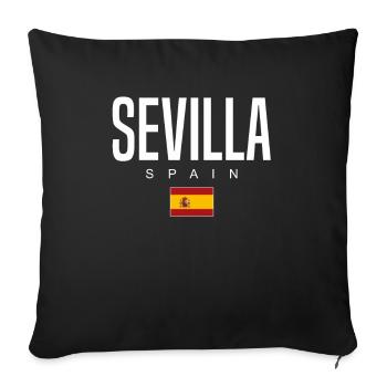 Seville, Spain - Sofa pillowcase 17,3'' x 17,3'' (45 x 45 cm) - black - Front