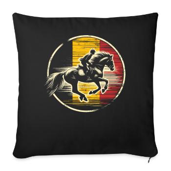 Belgian equestrian competition coach - Sofa pillowcase 17,3'' x 17,3'' (45 x 45 cm) - black - Front