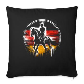 Deutschland-reitwettbewerbstrainer - Sofakissenbezug 45 x 45 cm - Schwarz - Vorne