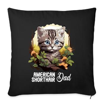 Cat Cats American Shorthair - Sofa pillowcase 17,3'' x 17,3'' (45 x 45 cm) - black - Front
