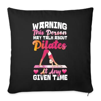 Avertissement de l’instructeur de Pilates - Housse de coussin décorative 45 x 45 cm - noir - Devant