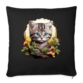 Cat Cats American Shorthair - Sofa pillowcase 17,3'' x 17,3'' (45 x 45 cm) - black - Front