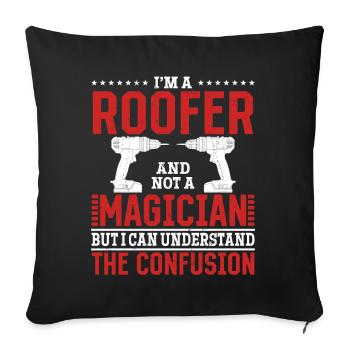 Not a magician, but a master of his craft! - Sofa pillowcase 17,3'' x 17,3'' (45 x 45 cm) - black - Front