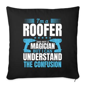 Not a magician, but a master of his craft! - Sofa pillowcase 17,3'' x 17,3'' (45 x 45 cm) - black - Front