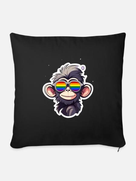 LGBTQ Affe - Sofakissenbezug 45 x 45 cm - Schwarz