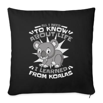 Tout ce que j’ai besoin de savoir sur la vie Koalabear - Housse de coussin décorative 45 x 45 cm - noir - Devant