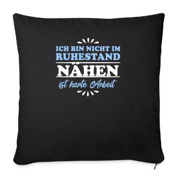 Retraité Retraité Couturière - Housse de coussin décorative 45 x 45 cm - noir - Devant