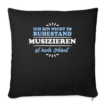 Retirement Pensioner Pensioner Musicians - Sofa pillowcase 17,3'' x 17,3'' (45 x 45 cm) - black - Front