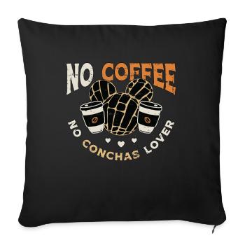 Conchas Lover No Coffee Dulce Conchas Coffee Lover - Sofakissenbezug 45 x 45 cm - Schwarz - Vorne