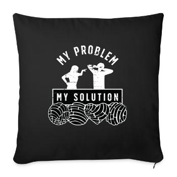 Conchas amant mon problème ma solution pictogramme papa - Housse de coussin décorative 45 x 45 cm - noir - Devant
