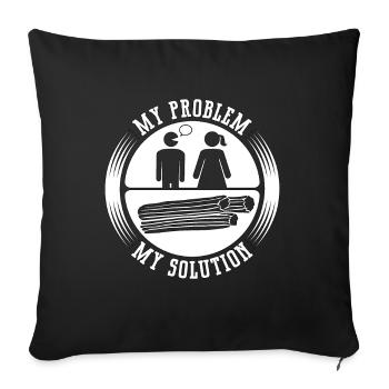 Churros Lover My Problem My Pictogram Mom Dad - Sofa pillowcase 17,3'' x 17,3'' (45 x 45 cm) - black - Front
