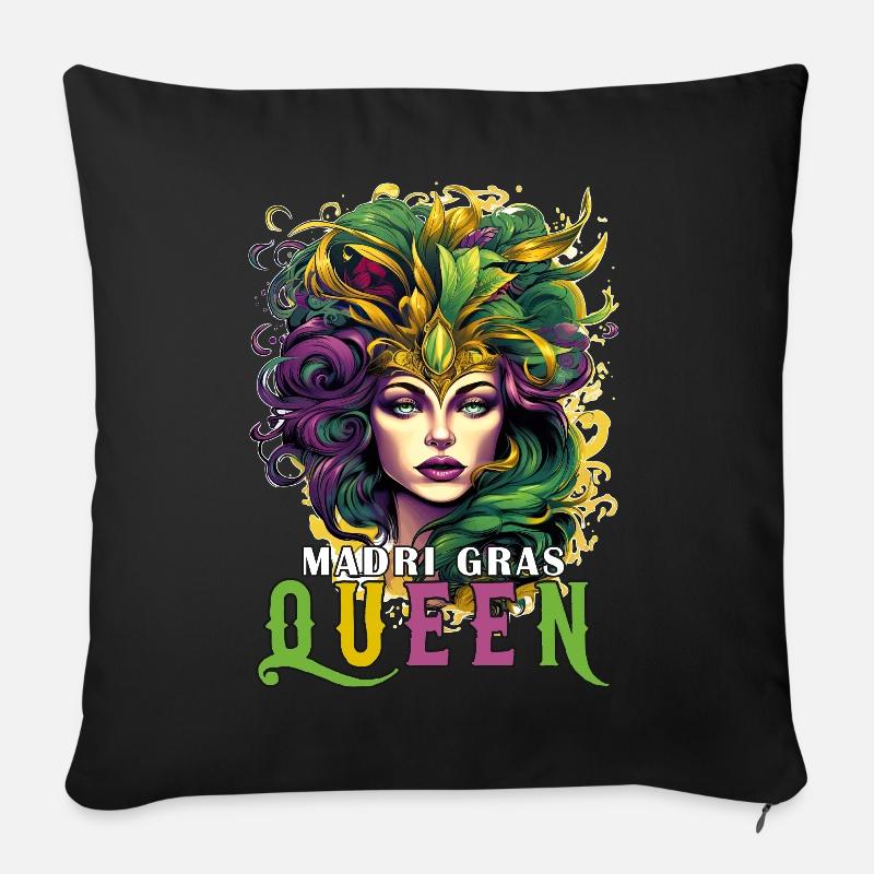 Masquerade Mardi Gras Queen Carnival Celebration - Sofakissenbezug 45 x 45 cm - Schwarz