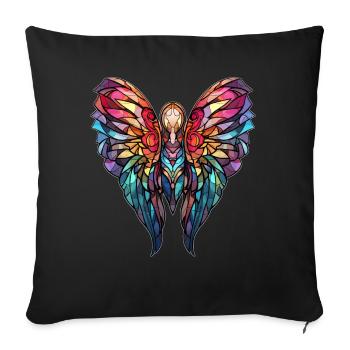 Mosaic Stained Glass Butterfly Geometric - Sofakissenbezug 45 x 45 cm - Schwarz - Vorne