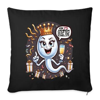 Il y a 75 ans, j’étais la femme la plus rapide - Housse de coussin décorative 45 x 45 cm - noir - Devant
