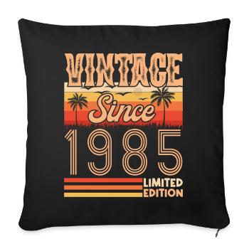 anniversaire 1985. Vintage né en 1985 anniversaire - Housse de coussin décorative 45 x 45 cm - noir - Devant