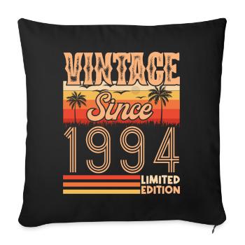 anniversaire 1994. Vintage né en 1994 anniversaire - Housse de coussin décorative 45 x 45 cm - noir - Devant