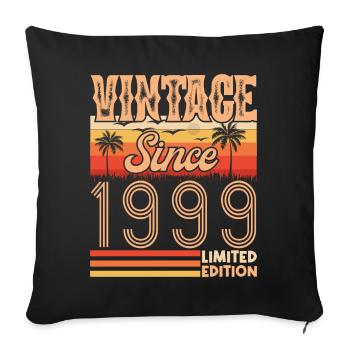 anniversaire 1999. Vintage né en 1999 anniversaire - Housse de coussin décorative 45 x 45 cm - noir - Devant