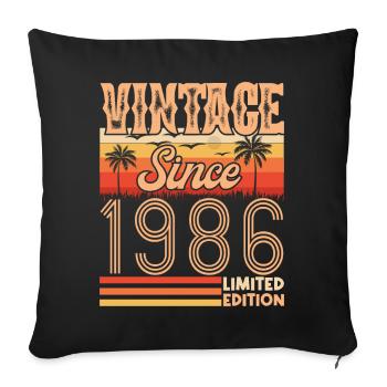 1986. Vintage Born in 1986 Birthday - Sofa pillowcase 17,3'' x 17,3'' (45 x 45 cm) - black - Front