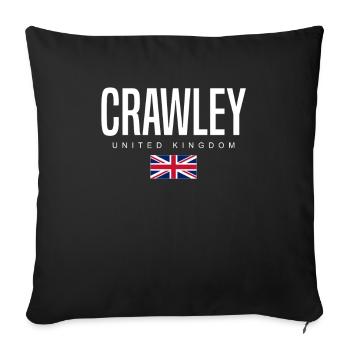 Crawley, Royaume-Uni - Housse de coussin décorative 45 x 45 cm - noir - Devant