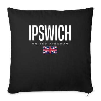 Ipswich, United Kingdom - Sofa pillowcase 17,3'' x 17,3'' (45 x 45 cm) - black - Front