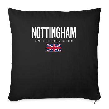 Nottingham England Großbritannien - Sofakissenbezug 45 x 45 cm - Schwarz - Vorne