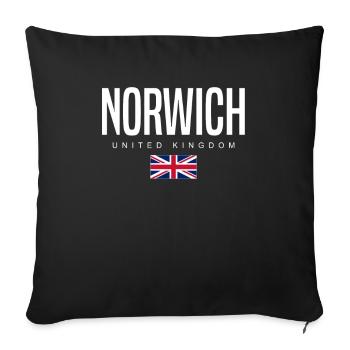 Norwich, United Kingdom - Sofa pillowcase 17,3'' x 17,3'' (45 x 45 cm) - black - Front