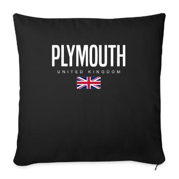 Plymouth, Angleterre, Royaume-Uni - Housse de coussin décorative 45 x 45 cm - noir - Devant
