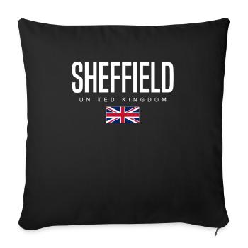 Sheffield, England, United Kingdom - Sofa pillowcase 17,3'' x 17,3'' (45 x 45 cm) - black - Front