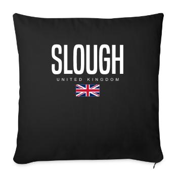 Slough, England, United Kingdom - Sofa pillowcase 17,3'' x 17,3'' (45 x 45 cm) - black - Front