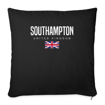 Southampton, England, United Kingdom - Sofa pillowcase 17,3'' x 17,3'' (45 x 45 cm) - black - Front