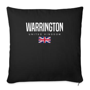 Warrington, England, United Kingdom - Sofa pillowcase 17,3'' x 17,3'' (45 x 45 cm) - black - Front