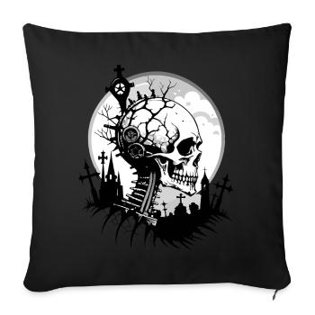 Cemetery Skull // Totenkopf Friedhof / Tod FS0110 - Sofakissenbezug 45 x 45 cm - Schwarz - Vorne