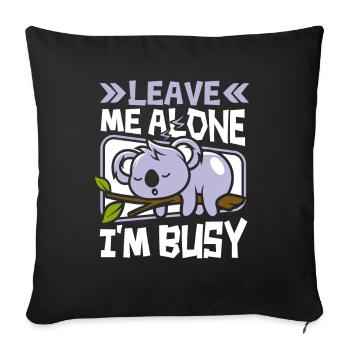 Laisse-moi tranquille, je suis occupé Koalabear Eucalyptus - Housse de coussin décorative 45 x 45 cm - noir - Devant