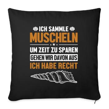 Muscheln haben immer Recht Shell Hunter Seashell - Housse de coussin décorative 45 x 45 cm - noir - Devant