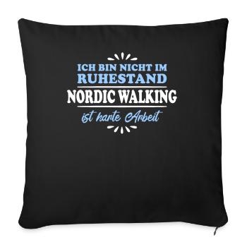 Retraité Retraité Nordic-Walker - Housse de coussin décorative 45 x 45 cm - noir - Devant