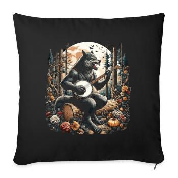 Werewolf with guitar - Sofa pillowcase 17,3'' x 17,3'' (45 x 45 cm) - black - Front