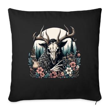 Floral Cryptid Wendigo - Sofakissenbezug 45 x 45 cm - Schwarz - Vorne