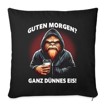 Good Morning Very Thin Ice Cream Bigfoot Coffee - Sofa pillowcase 17,3'' x 17,3'' (45 x 45 cm) - black - Front