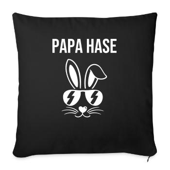 Daddy Bunny - Easter Bunny Design - Sofa pillowcase 17,3'' x 17,3'' (45 x 45 cm) - black - Front