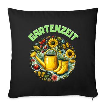 Garden Garden Time Flowers Allotment Garden Gardener - Sofa pillowcase 17,3'' x 17,3'' (45 x 45 cm) - black - Front