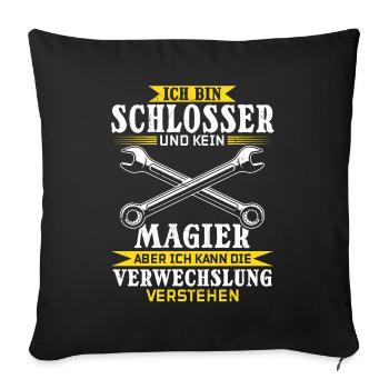 I'm a locksmith and not a magician - Sofa pillowcase 17,3'' x 17,3'' (45 x 45 cm) - black - Front