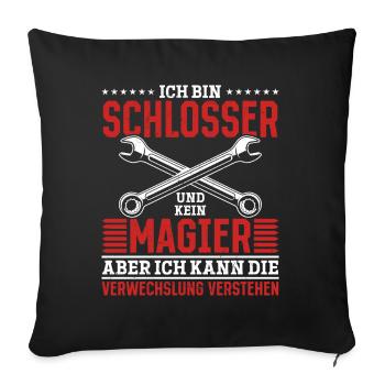 I'm a locksmith and not a magician - Sofa pillowcase 17,3'' x 17,3'' (45 x 45 cm) - black - Front