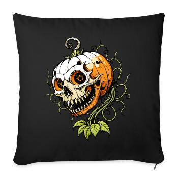 Pumpkin Skull / Totenkopf Halloween Kürbis FS0138 - Sofa pillowcase 17,3'' x 17,3'' (45 x 45 cm) - black - Front