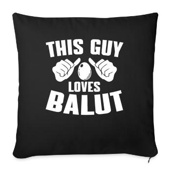 Humour balut - Housse de coussin décorative 45 x 45 cm - noir - Devant