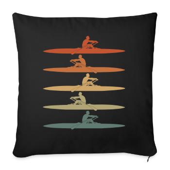 Rowing Club Paddle Retro Rowing Boat - Sofa pillowcase 17,3'' x 17,3'' (45 x 45 cm) - black - Front