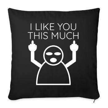Grumpy Misanthrope Misanthropist - Housse de coussin décorative 45 x 45 cm - noir - Devant