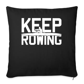 Rowing Boat Rowing Club Paddle - Sofa pillowcase 17,3'' x 17,3'' (45 x 45 cm) - black - Front
