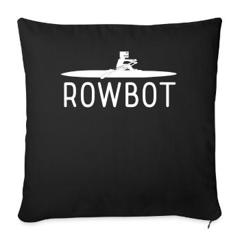 Rowing Club Robot Retro Rowing Boat - Sofa pillowcase 17,3'' x 17,3'' (45 x 45 cm) - black - Front